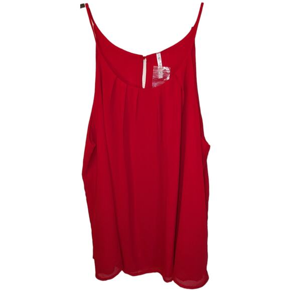 DNA Couture Women’s Red Sleeveless Blouse Keyhole Back Top Size 2X New - Picture 1 of 9